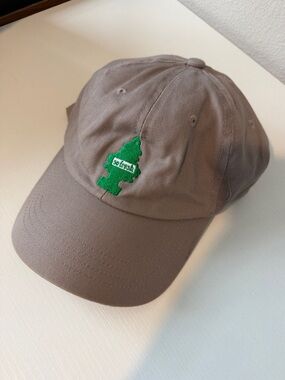 Gray Baseball Cap with Green Tree Patch